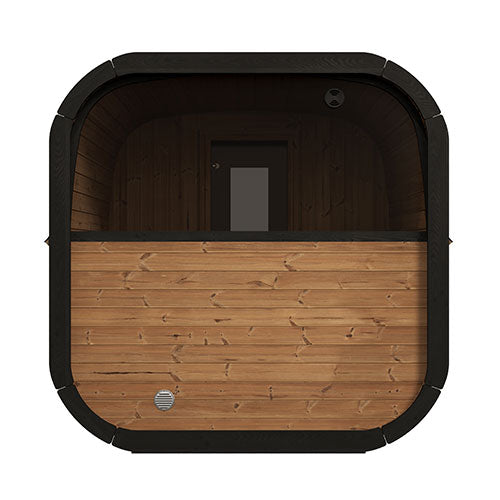 SaunaLife Model CL12GCP Cube Sauna Suite with Dressing Room | 8-Person Outdoor Sauna