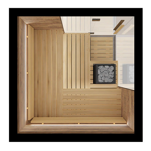 ThermaSol Astra Sauna Cabin 4-Person Indoor Sauna | Semi-Panoramic Glass Sauna