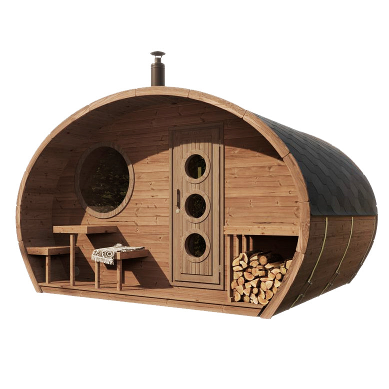 SaunaLife Model G11 Outdoor Sauna | 2 Room 8 Person Backyard Sauna Suite