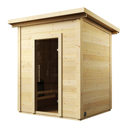 SaunaLife Model G2 Outdoor Sauna Kit | 4 Person Garden DIY Sauna with LED