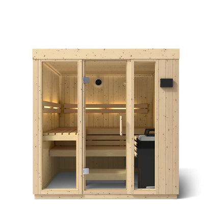 Kohler C1 5 Person Indoor Sauna | Scandinavian Spruce Large Traditional Sauna Kit