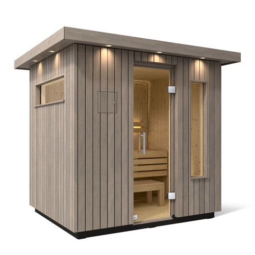Kohler C2 Outdoor Sauna – 3 Person  Weathered Grey Spruce