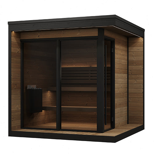 SaunaLife GL6 Outdoor Sauna Kit | 6 Person Thermo-Spruce Garden Luxury Sauna