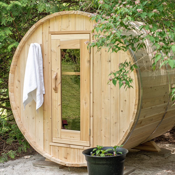 Leisurecraft CT Harmony Barrel Sauna| Premium 4-Person Outdoor Sauna