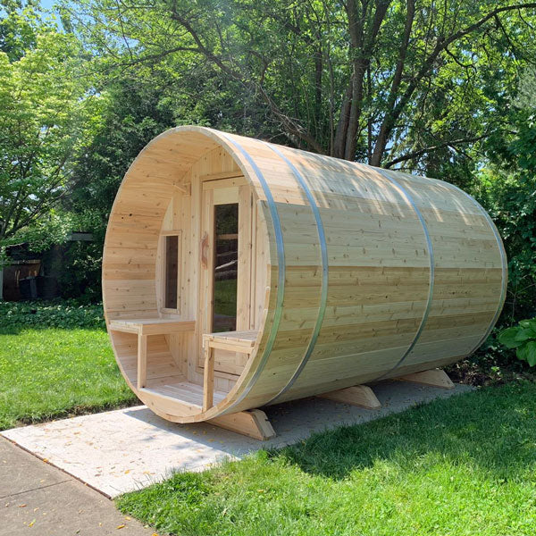 Leisurecraft CT Tranquility Barrel Sauna| Premium 6-Person Outdoor Sauna