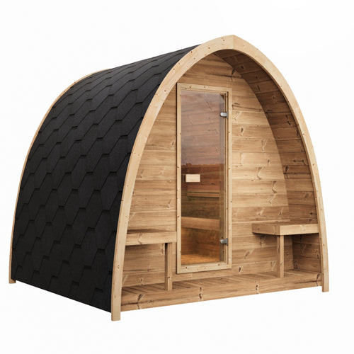 SaunaLife Model G3 Outdoor Sauna | 6 Person Thermo-Spruce Garden Sauna Kit