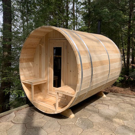 Leisurecraft CT Serenity Barrel Sauna| Premium 5-Person Outdoor Sauna