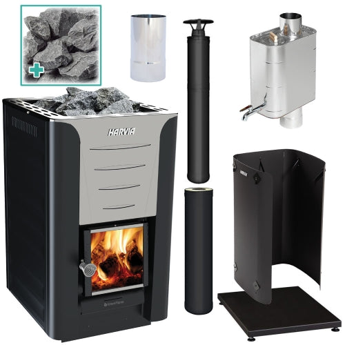 Harvia Pro 20 BK WH Sauna Stove Package