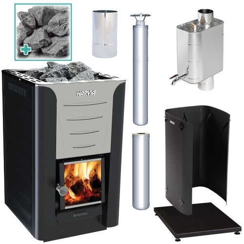 Harvia Pro 20 SS WH Sauna Stove Package