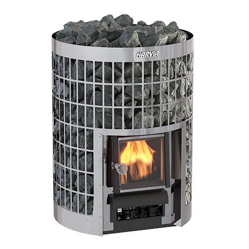 Harvia Cilindro 20 Wood-Burning Sauna Stove – 17kW Stainless Steel Heater