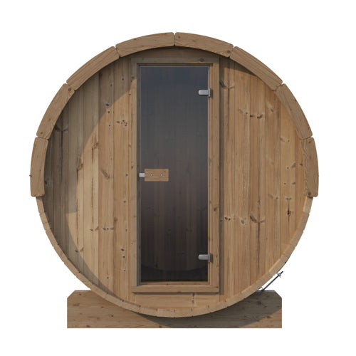 SaunaLife Model E7 4-Person Barrel Sauna | ERGO Series 71” Outdoor