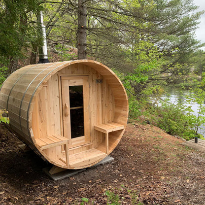 Leisurecraft CT Serenity Barrel Sauna| Premium 5-Person Outdoor Sauna