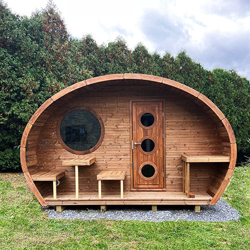 SaunaLife Model G11 Outdoor Sauna | 2 Room 8 Person Backyard Sauna Suite