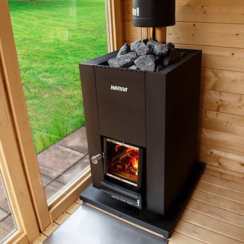 Harvia Linear 18 Compact Wood Sauna Stove – 14.3kW Space-Saving Heater