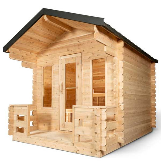 Leisurecraft CT Georgian Cabin Sauna with Porch| Premium 6-Person Outdoor Sauna