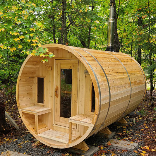 Leisurecraft CT Tranquility Barrel Sauna| Premium 6-Person Outdoor Sauna