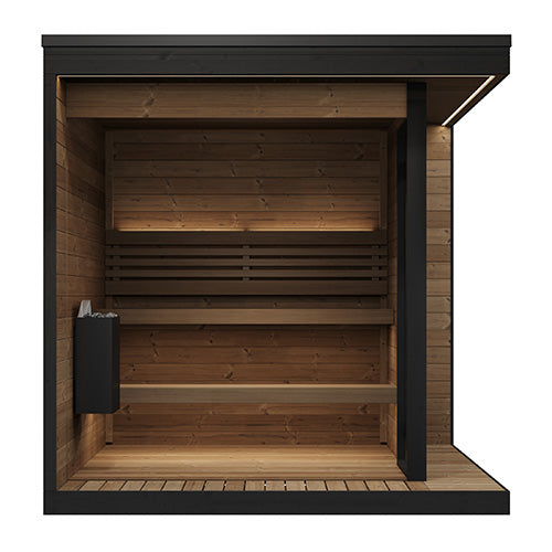 SaunaLife GL6 Outdoor Sauna Kit | 6 Person Thermo-Spruce Garden Luxury Sauna