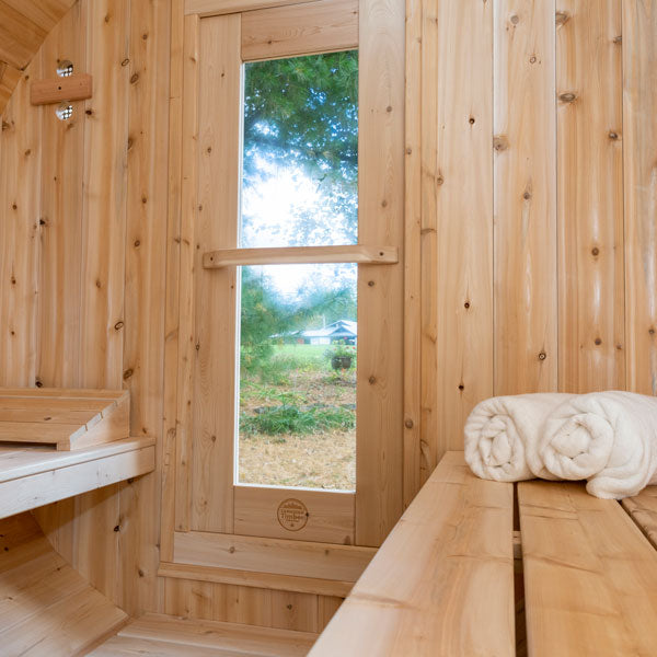 Leisurecraft CT Serenity Barrel Sauna| Premium 5-Person Outdoor Sauna