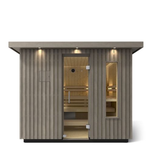 Kohler C2 Outdoor Sauna – 6 Person   Weathered Grey Spruce Finish