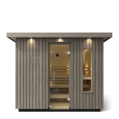 Kohler C2 Outdoor Sauna – 6 Person   Weathered Grey Spruce Finish