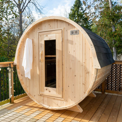 Leisurecraft CT Harmony Barrel Sauna| Premium 4-Person Outdoor Sauna