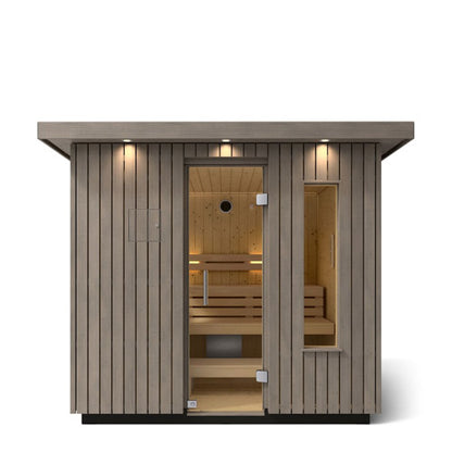 Kohler C2 Outdoor Sauna – 5 Person  Weathered Grey Spruce Finish