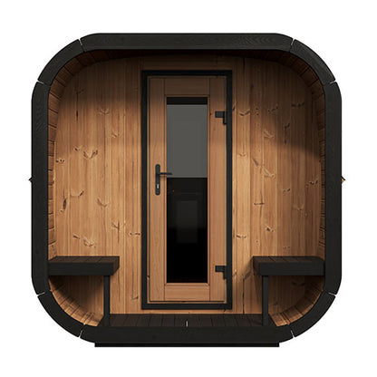 SaunaLife Model CL12GCP Cube Sauna Suite with Dressing Room | 8-Person Outdoor Sauna