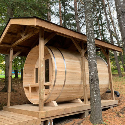 Leisurecraft CT Tranquility Barrel Sauna| Premium 6-Person Outdoor Sauna