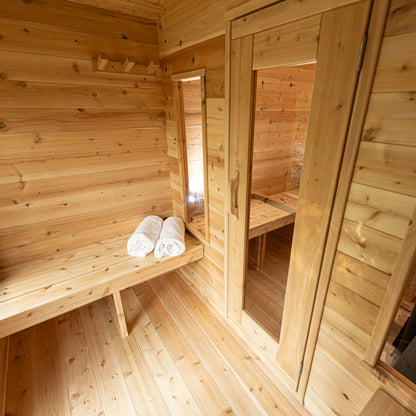 Leisurecraft CT Georgian Cabin Sauna with Changeroom| Premium 6-Person Outdoor Sauna