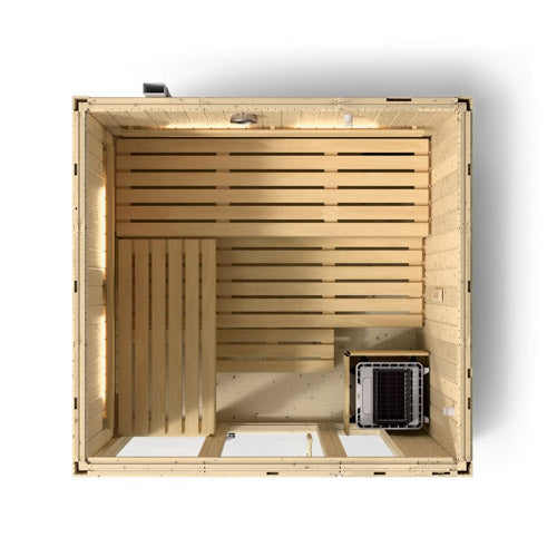 Kohler C1 5 Person Indoor Sauna | Scandinavian Spruce Large Traditional Sauna Kit