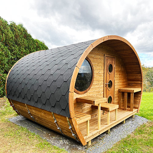 SaunaLife Model G11 Outdoor Sauna | 2 Room 8 Person Backyard Sauna Suite