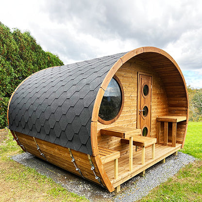 SaunaLife Model G11 Outdoor Sauna | 2 Room 8 Person Backyard Sauna Suite