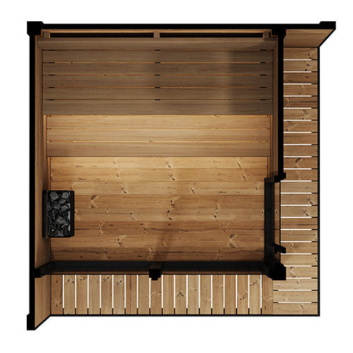 SaunaLife GL6 Outdoor Sauna Kit | 6 Person Thermo-Spruce Garden Luxury Sauna