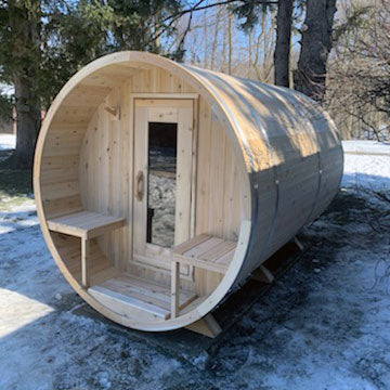 Leisurecraft CT Serenity Barrel Sauna| Premium 5-Person Outdoor Sauna