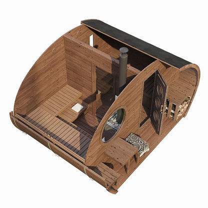 SaunaLife Model G11 Outdoor Sauna | 2 Room 8 Person Backyard Sauna Suite