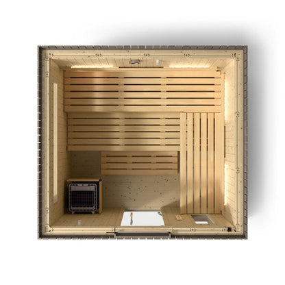 Kohler C2 Outdoor Sauna – 6 Person   Weathered Grey Spruce Finish