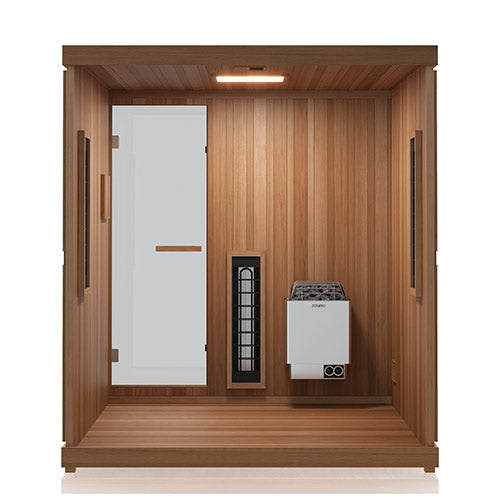 Finnmark FD-5 Trinity XL Infrared & Steam Sauna Combo | 4 Person Home Sauna with Harvia Heater