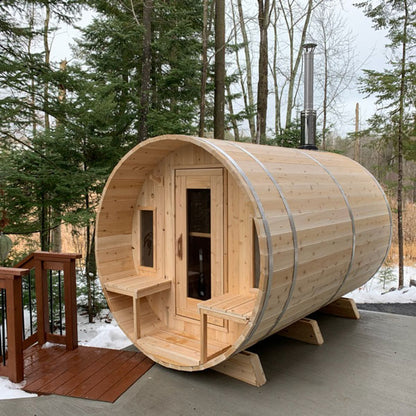 Leisurecraft CT Tranquility Barrel Sauna| Premium 6-Person Outdoor Sauna