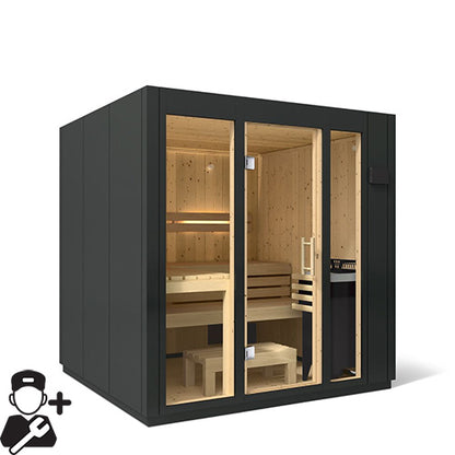 Kohler C1 5 Person Indoor Sauna | Large Luxury Graphite Grey Sauna