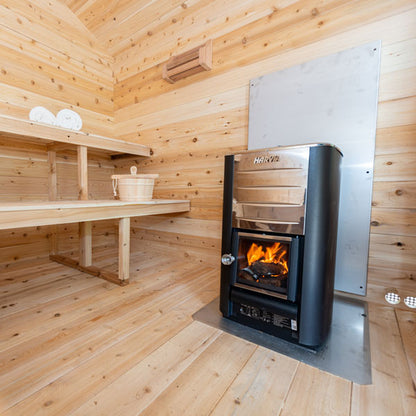 Leisurecraft CT Georgian Cabin Sauna with Porch| Premium 6-Person Outdoor Sauna