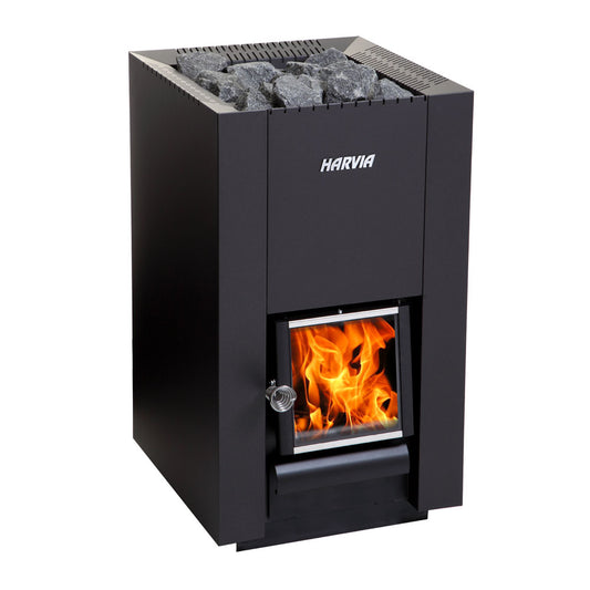 Harvia Linear 16 Wood Sauna Stove – 17.9kW, Black