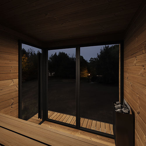 SaunaLife GL6 Outdoor Sauna Kit | 6 Person Thermo-Spruce Garden Luxury Sauna