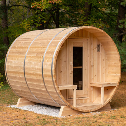 Leisurecraft CT Serenity Barrel Sauna| Premium 5-Person Outdoor Sauna