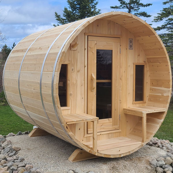 Leisurecraft CT Tranquility Barrel Sauna| Premium 6-Person Outdoor Sauna
