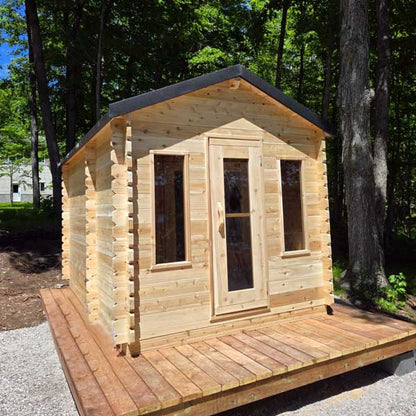 Leisurecraft CT Georgian Cabin Sauna with Changeroom| Premium 6-Person Outdoor Sauna
