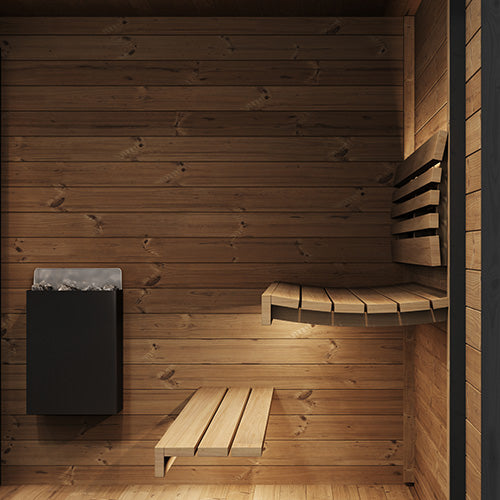 SaunaLife GL6 Outdoor Sauna Kit | 6 Person Thermo-Spruce Garden Luxury Sauna