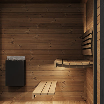 SaunaLife GL6 Outdoor Sauna Kit | 6 Person Thermo-Spruce Garden Luxury Sauna