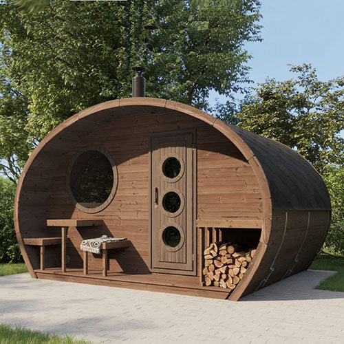 SaunaLife Model G11 Outdoor Sauna | 2 Room 8 Person Backyard Sauna Suite