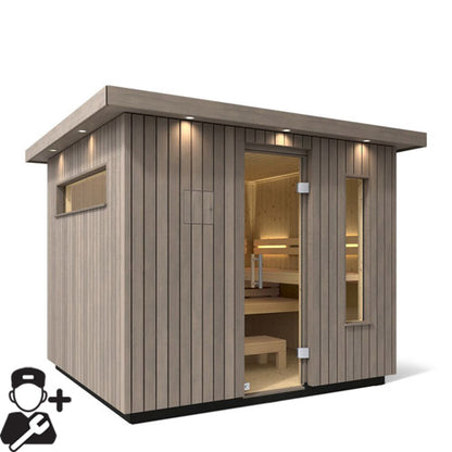 Kohler C2 Outdoor Sauna – 6 Person   Weathered Grey Spruce Finish