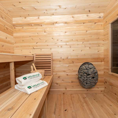 Leisurecraft CT Georgian Cabin Sauna with Porch| Premium 6-Person Outdoor Sauna
